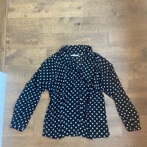 Jessica London Black Blouse with White Dots